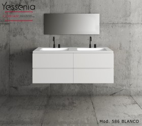 Mueble de MDF a Medida con 4 Cajones + 2 Lavabos de diseño M586