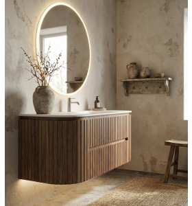 Mueble suspendido de FRESNO 3D + Encimera Solid Surface | 25029