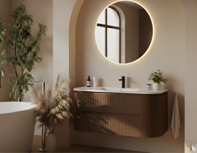 Mueble suspendido de FRESNO 3D + Encimera Solid Surface | 25029