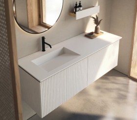 Mueble Suspendido MDF 3D + Encimera  | 25023