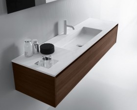 Mueble baño de Roble Macizo 1 Cajón + 1 Lavabo  587