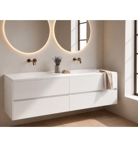 Mueble de MDF a Medida con 4 Cajones + 1/2 Lavabos de diseño M585