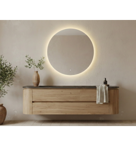 Mueble suspendido de Fresno + Encimera con lavabo | 25028
