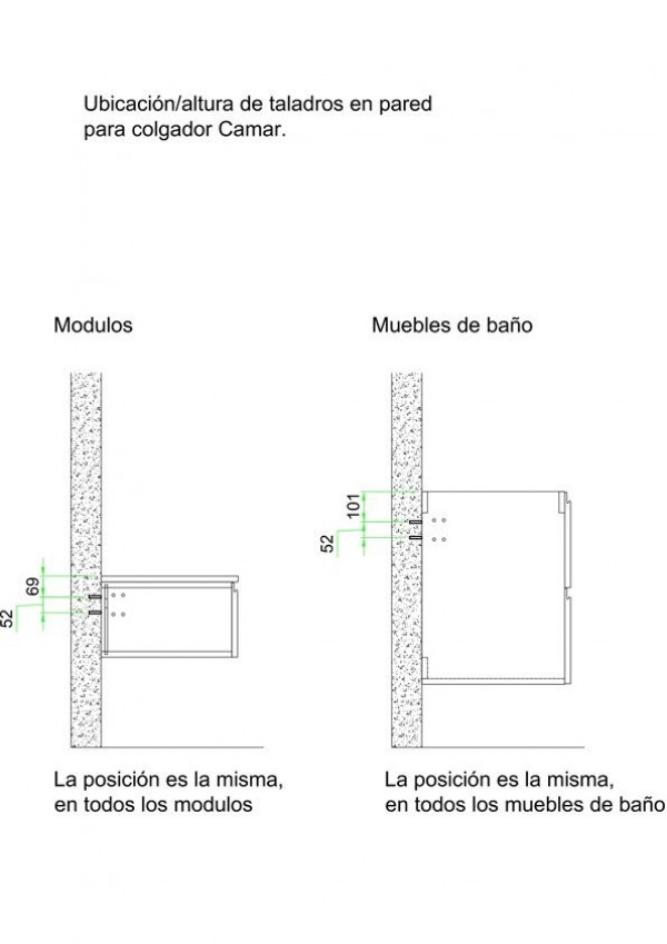 Mueble con 2 Cajones Plano