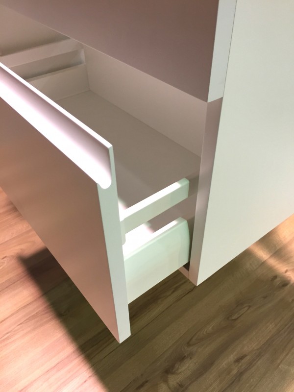 Mueble MDF de 2 Cajones + 2 Lavabos Resina 4004  Cajones