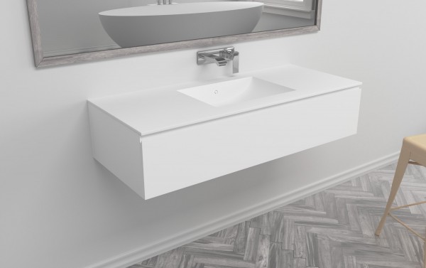 Mueble de MDF a Medida con 1 Cajón + 1 Lavabo de diseño Corian® M500