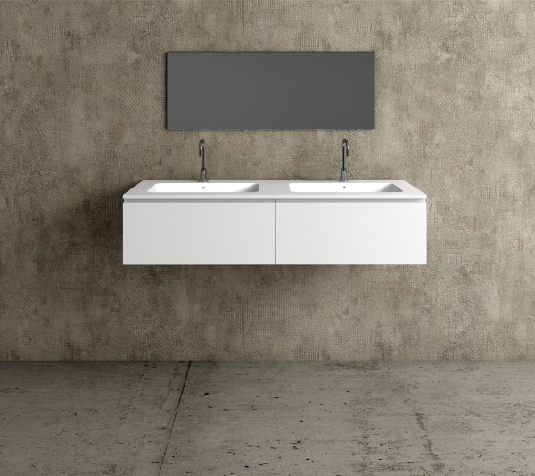 Mueble de MDF a Medida con 2 Cajones Consecutivos + 2 Lavabos de diseño Corian® 