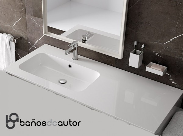 Conjunto 4015 | Módulo MDF con 2 Cajones + 1 Lavabo Desplazado de SOLID COAT Ejemplo